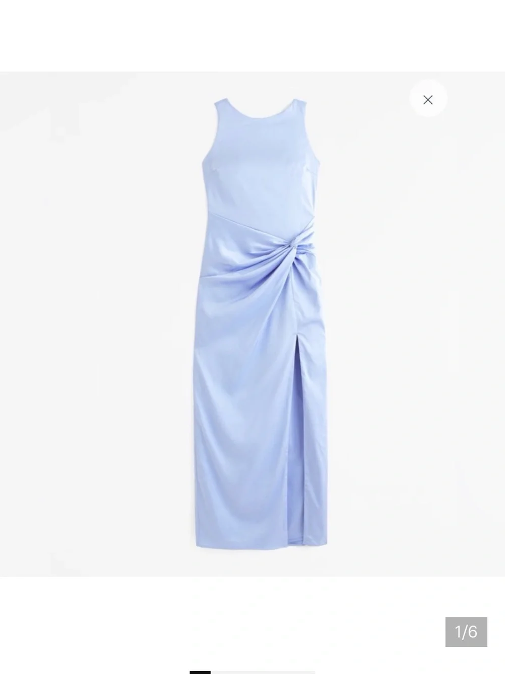 Abercrombie & Fitch Pale Blue Sleeveless Maxi Dress with Knot Detail